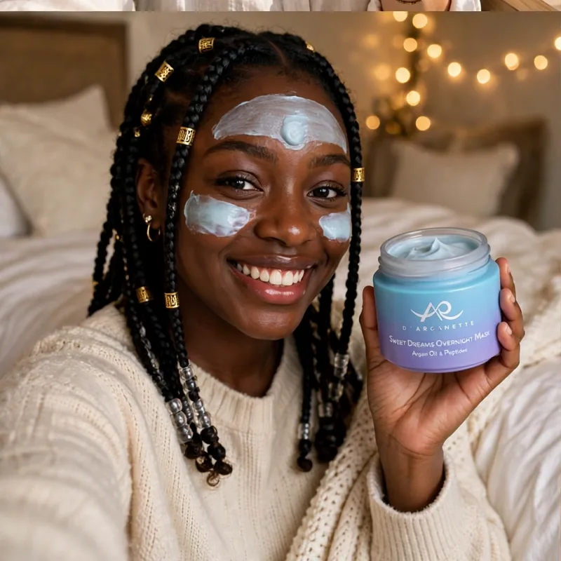 Person enjoying the Sweet Dreams Overnight Mask — glow check photo